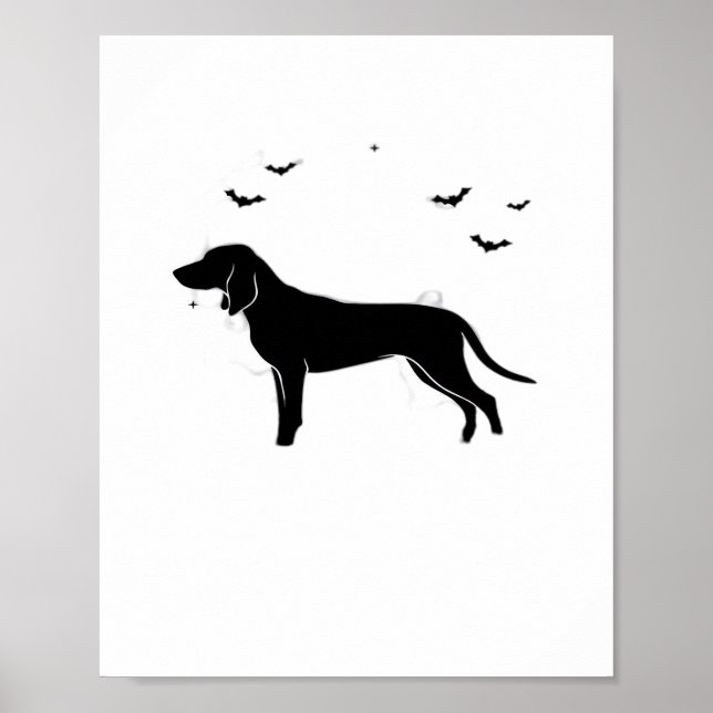 Affiche Bluetick Chien - Halloween Lune Silhouette Classic (Devant)