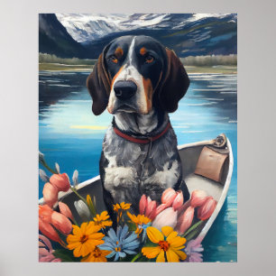Affiche Bluetick Coonhound sur une pagaie : Une aventure p