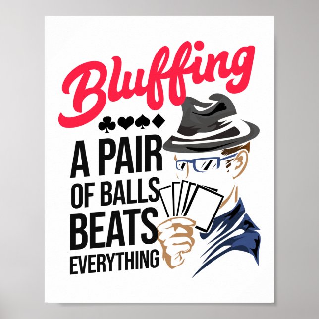 Affiche Bluff Une Paire De Balls Beats Poker Casino (Devant)