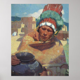 Affiche Blumenschein, Taos Portrait amérindien