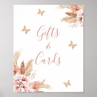 Blush Boho Floral Butterfly Kisses Baby Sign