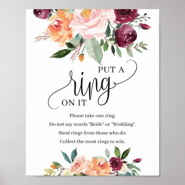 Affiche Blush bordeaux marigold mettre une bague sur elle  (Devant)