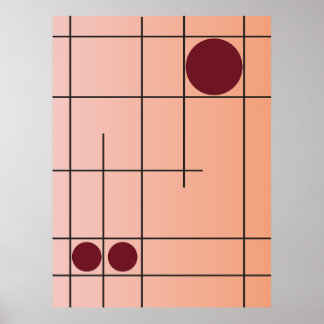 Affiche Blush Drift n° 1 Art géométrique rose et burgundy
