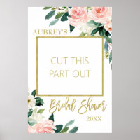 Blush Floral Bridal Shower Photo Booth Frame