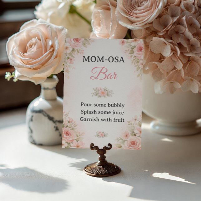 Affiche Blush Floral Mom-Osa Bar Baby Shower Sign (Créateur téléchargé)