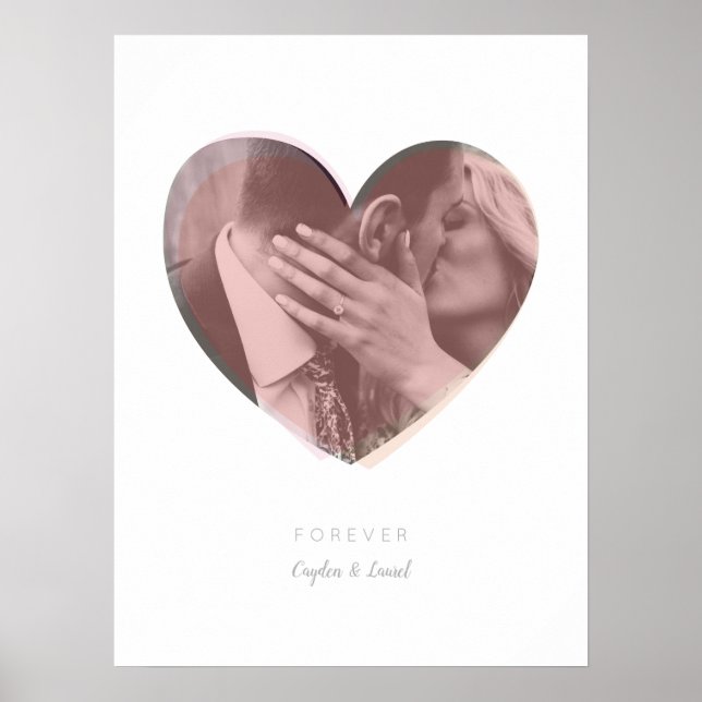 Affiche Blush Forever Heart Lot Photo personnalisée Imprim (Devant)