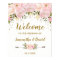 Blush Gold Floral Wedding Welcome Sign Chic