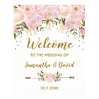 Blush Gold Floral Wedding Welcome Sign Chic