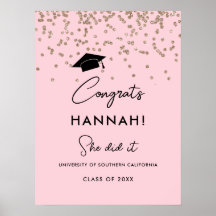 Blush Graduate Grad Party classe de 2023 Digital