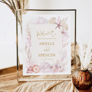 Affiche Blush Lavender Under the Sea Beach Mariage Bienven