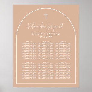 Affiche Blush Pink Arch Minimalist Baptism Seating Chart