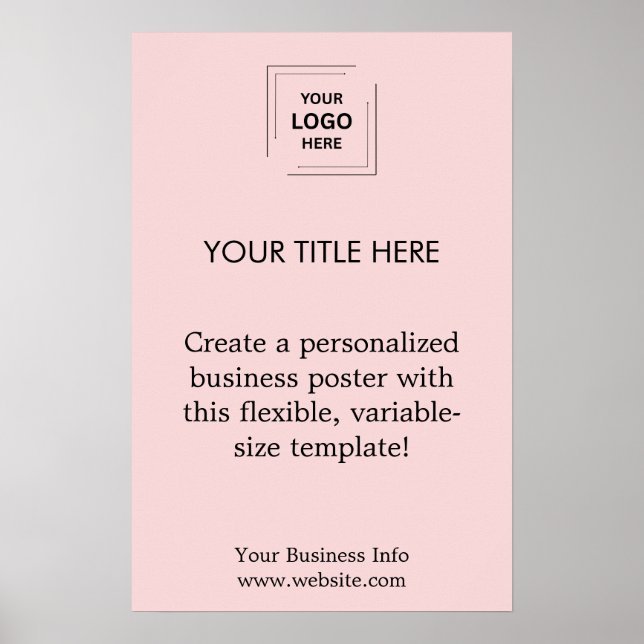 Affiche Blush Rose Logo Promotionnel Professionnel pour le (Devant)