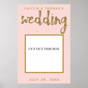 Affiche Blush rose poudré doré accessoire pour Photobooth 