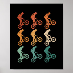 Affiche BMX Bicycle Biker Vintage Wheely Bike Motocross