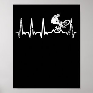 Affiche BMX heartbeat vélo freestyle demi-coeur