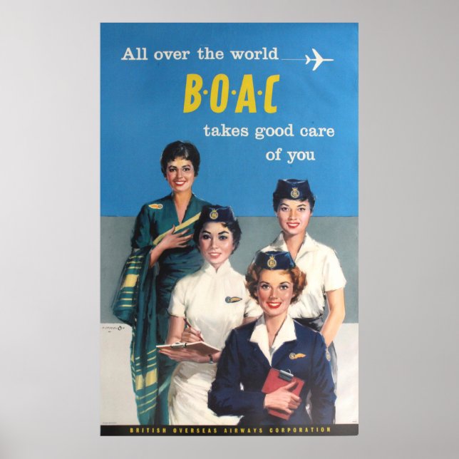 Affiche BOAC British Overseas Airways (Devant)