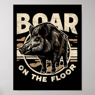 Affiche Boar On The Floor Camo Vintage Wild Hog Retr Homme