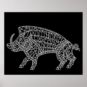 Affiche Boar sauvage avec Runes