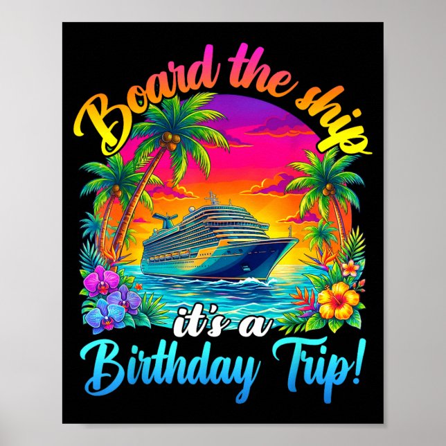 Affiche Board The Ship It's A Birthday Trip Matching Birth (Devant)