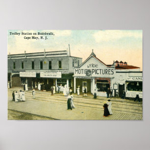 Affiche Board Walk, Cape May, New Jersey Vintage Postcard