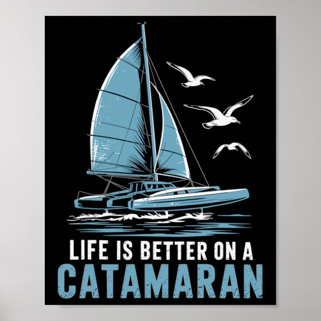 Affiche Boat Sailing Boating Sailor Catamaran Sailing  (Devant)