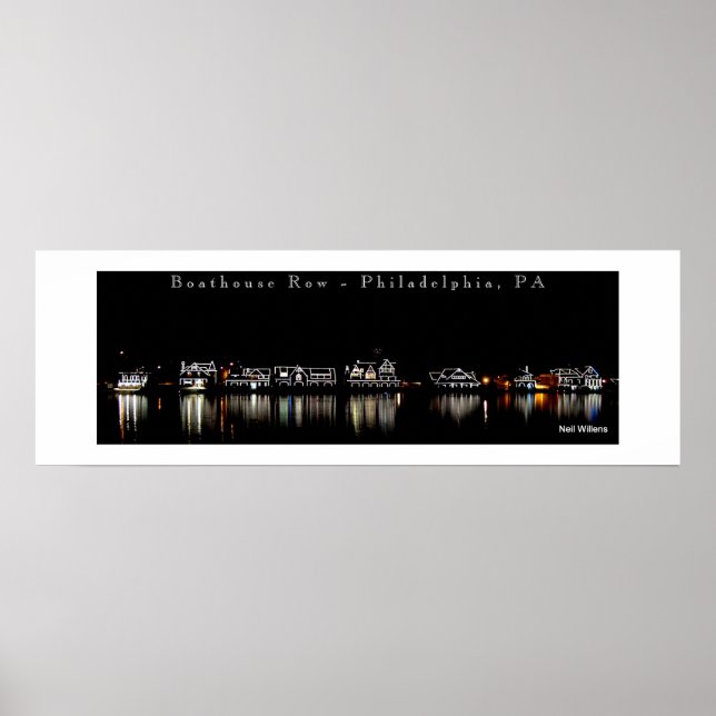 Affiche Boathouse Row photo art poster, Philadelphie, PA (Devant)