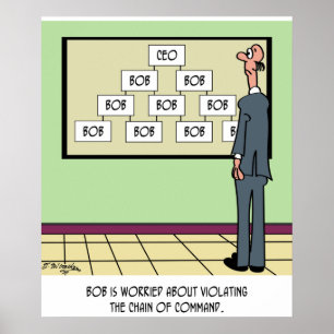 Affiche Bob est le seul sur l'organigramme