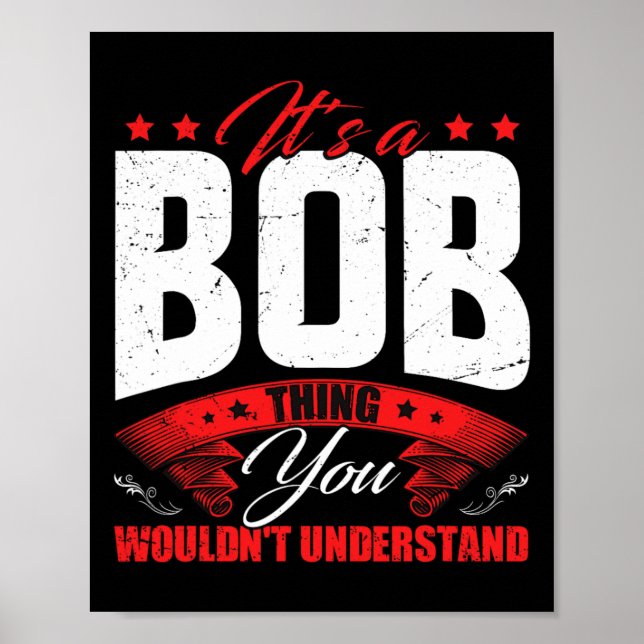 Affiche Bob Nom Anniversaire Personnalisé Fun Noël  (Devant)