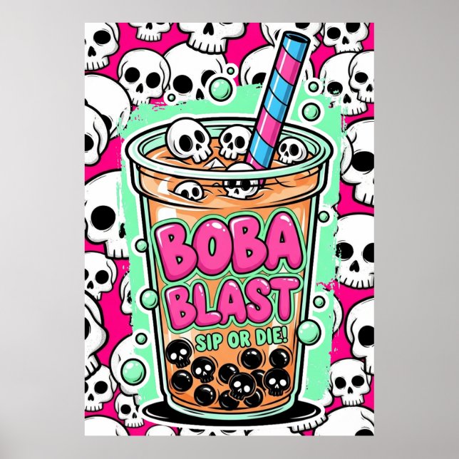 Affiche Boba Blast – Sip or Die! (Devant)
