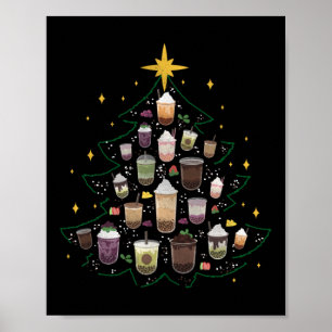 Affiche Boba Buble Thé Arbre de Noël