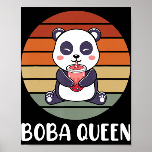 Affiche Boba Queen Buble Tea Japonais Cute Panda Anime Ka