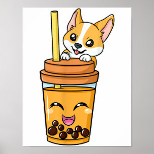 Affiche Boba Tapioca Pearls Bubble Milk Tea Drink