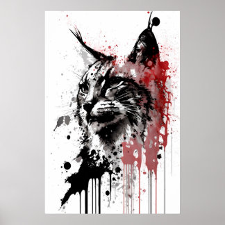 Affiche Bobcat Ink Portrait