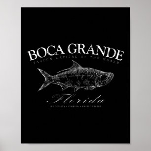 Affiche Boca Grande Capitale de Tarpon du Monde Gasparilla