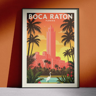 Affiche Boca Raton Floride vintage