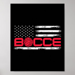 Affiche Bocce Byll Drapeau Américain Usa Joueur De Bocci 4
