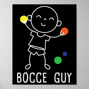 Affiche Bocce Guy - Joueur de Boules sur Gazon Enthousiast