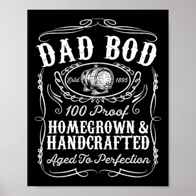 Affiche Bod Funny Whiskey Bourbon Lover Fête des pères Don (Devant)