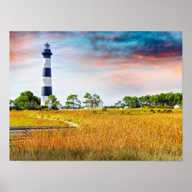 Affiche Bodie Lighthouse Outer Banks North Carolina Art (Devant)