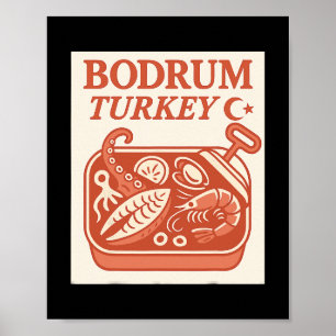 Affiche Bodrum Turquie Souvenir Nourriture Turque Et Voyag
