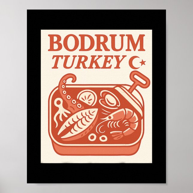 Affiche Bodrum Turquie Souvenir Nourriture Turque Et Voyag (Devant)