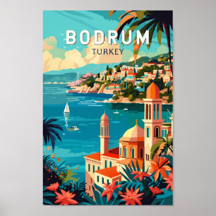 Affiche Bodrum Turquie Travel Art Vintage