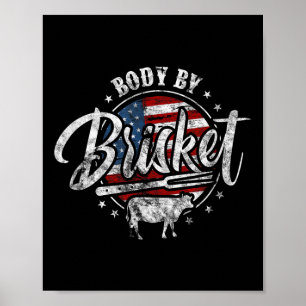 Affiche Body By Brisket Usa Drapeau Patriotique Barbeque 4
