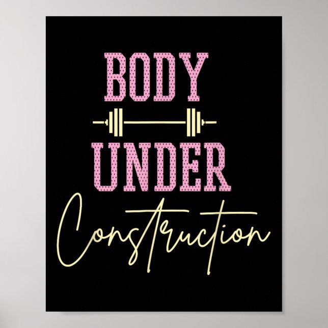 Affiche Body Under Construction Funny Motivational Workout (Devant)