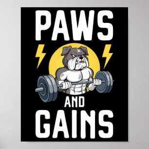 Affiche Bodybuilder Amoureux des chiens Gym Porter Fitness
