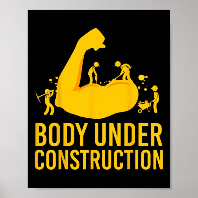 Affiche Bodybuilder corps en construction Funny Gym corps (Devant)