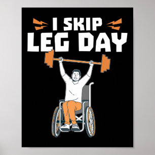 Affiche Bodybuilder en fauteuil roulant - Je Saute Jour de