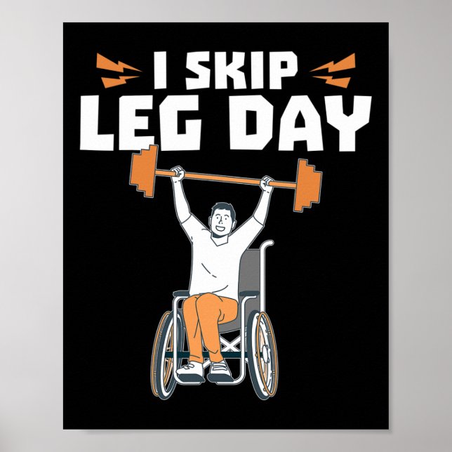 Affiche Bodybuilder en fauteuil roulant - Je Saute Jour de (Devant)