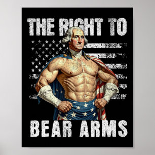 Affiche Bodybuilding 4 juillet Papa Usa Drapeau 2ème Amend