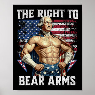 Affiche Bodybuilding 4 juillet Papa Usa Drapeau 2ème Bear